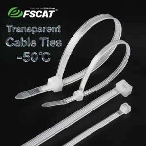 CHINEE Self locking Low Temperature Resistant Transparent Nylon66 Cable Ties 100mm 50 CE ROHS Certified UV resistant Eco friendly