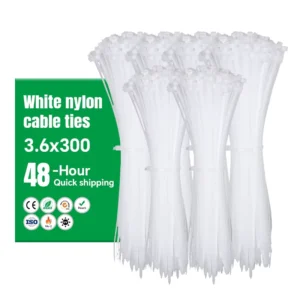 CHINEE Smooth Edge Nylon Cable Ties 3.6*300mm 40LBS Strong Hold Anti Scratch for Computers TVs Printers Neat Cable Routing