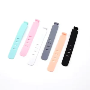 CHINEE Soft Silicone Cable Winder Reusable Cord Ties for Data Cable Management Colorful Desktop Organizer Wire Straps for Home Office