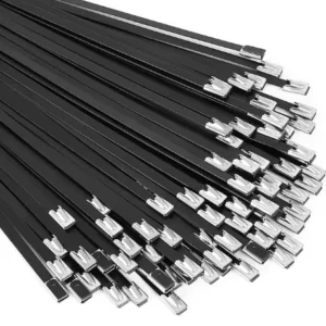 CHINEE Stainless Steel Self-Locking Zip Ties with Pvc 100mm and 200mm Wiring Accessories Cable Ties for Secure Fastening