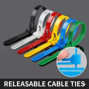 CHINEE Super Heavy Duty Releasable Cable Ties 120LBS Tensile Strength 14 Inch Extra Long Reusable Nylon Fasteners for Industrial Pipes