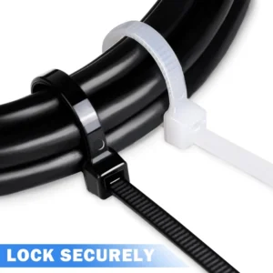 CHINEE UL Approved Black Strong Cable Ties Customisable Zip Ties (100 Pack) UV Resistant Tie Wraps for Outdoor Use
