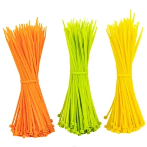 CHINEE UV-Protected Cable Ties Factory Supply 100 Pack Yellow Self-Locking Plastic Buckles for Automotive Wire Binding