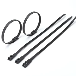 CHINEE UV Self-Locking Nylon 66 Cable Ties Unique Double-Buckle and Double-Lock Design 400mm Length Releasable Plastic Strap Zip Ties