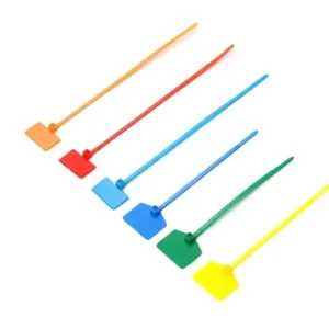 CHINEE White Black 2.5*100mm Nylon Inspection Tags Cable Ties Self-Locking Zip Ties Write-on Surface for Asset Tracking Industrial