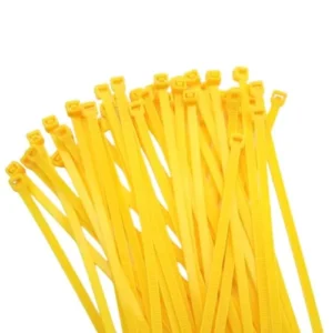 CHINEE Yellow Nylon Self-Locking Zip Ties 50lb Strength 100pcs UV High/Low Temp Resistant Durable Indoor/Outdoor Use