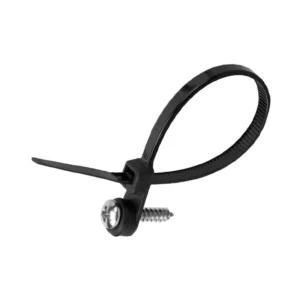 CHINEE 100 PCS 4*150mm Plastic Zip Ties with Screw Holes Heavy Duty Mountable Cable Ties UV Resistant Electrical Zip Ties Black