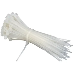 CHINEE 100 PCS 60mm White Color Adjustable Cable Ties Strong Plastic Cord Wrap and Hook Loop Cords Cable Zip Ties