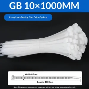CHINEE 100 PCS High Security 1000mm Extra Long Binding Tie Anti Slip Lock Nylon Strap for Large Machinery Harness Arrangement