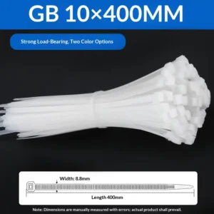 CHINEE 100 PCS Strong Pull Resistance Nylon66 Self Locking Straps Long Cable Ties for Construction Wire Bundling