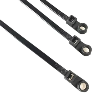 CHINEE 100 Pack 8″ Self Locking Nylon Cable Ties with Mounting Hole Screw Mount and Small Tie Wraps