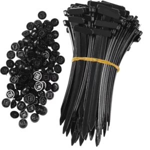 CHINEE 100 Pcs Nylon Universal Cable Ties & Buckles 1 Inch UV Resistant for Cars & Daily Repair Bumper Clips