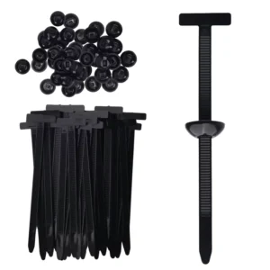 CHINEE 100 Pcs Nylon Universal Cable Ties Self Locking Zipper Clips Pin Button Design Easy Install Quick Effortless Car Daily Repair