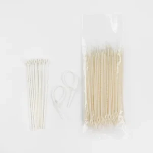 CHINEE 100 Pcs Pack Bead Cable Tie Nylon 66 Zip Tie Black White 4 Inch