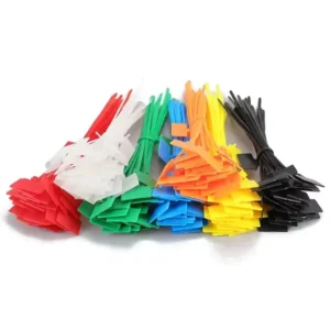 CHINEE 100 Pieces 6 in 2.5x150mm Self Locking Nylon 66 Cable Marker Ties Colored Zip Ties for Infrastructure Electrical Projects Supply