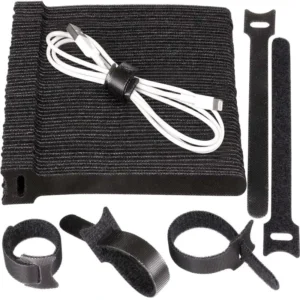 CHINEE 100PCS 12X150mm Reusable Cable Cord Ties 1/2 Inch X 6 Inch Microfiber Cloth Cable Management Hook and Loop Straps