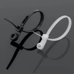 CHINEE 100PCS 200mm Self Locking Zip Ties Screw Hole Mountable Head Cable Tie Multipurpose Heavy Duty Nylon Zip Tie Indoor Outdoor Use