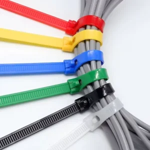 CHINEE 100pcs 50LBS 8inch Nylon 66 Multi Color Self locking Flexible Wire Cable Ties Zip Ties Nylon Cable Tie