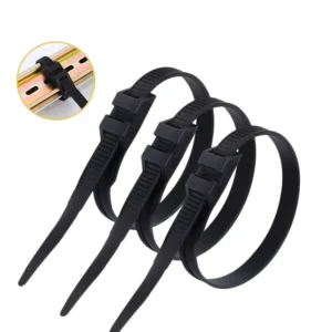 CHINEE 100pcs Nylon Double Buckle Cable Ties Strap Zip Ties 9*260mm Unique Double Lock Nylon Cable Ties with UV Self-Locking