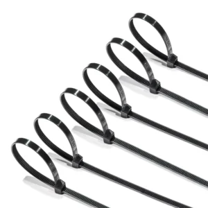 CHINEE 100pcs Package UV Protection Black Nylon 66 Fire Resistance Reusable Plastic Cable Tie