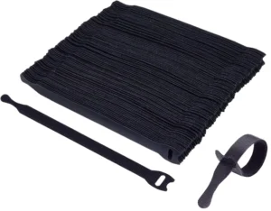 CHINEE 100pcs Reusable Cable Ties Adjustable Self Adhesive Hook and Loop Double Sided for Cable Management for Shoes and Bags