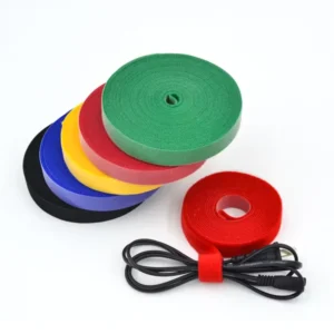 CHINEE 10mm Colorful Self Gripping Double Side Velcro Fastener Tape Back to Back Hook and Loop Cable Tie
