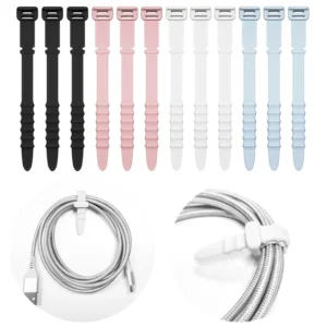 CHINEE 11cm 20pc pack Multifunctional Durable Silicone Cable Tie Kitchen Food Storage Indoor Outdoor Wire Cord Organizer Foldable Home