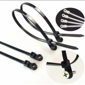 CHINEE 12″ Nylon Mounting Cable Ties Plastic Mount Head Screw Zip Ties 50 Lbs