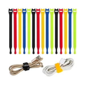 CHINEE 120PCS 6in 100% Nylon Eco-friendly Reusable Double-Sided Adhesive Cable Ties Colorful 5 Colors for Home Office Data
