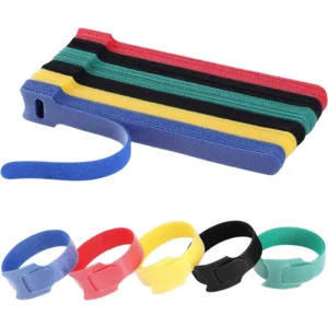 CHINEE 12mm*150mm Velcroes Hook and Loop Cable Tie Reusable Office Use Back to Back Cable Tie Colored Printed Logo Wire