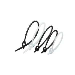 CHINEE 145mm Nylon Plastic Wire Releasable White Black Adjustable Knot Ball Bead Ball Type Cable Ties