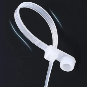 CHINEE 16 Inch Mounting Cable Tie Pack of 100 Black 400*7.6mm 120lbs Mountable Cable Ties