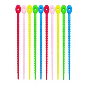 CHINEE 17cm Multifunctional Durable Silicone Cable Tie Kitchen Food Storage Indoor Outdoor Wire Cord Organizer Washable Foldable Home