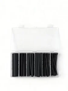 CHINEE 2:1 Heat Shrinkable Tube Kit Black PE Electrical Wire Cable Wrap Insulation Sleeves for Protecting Cable Harness