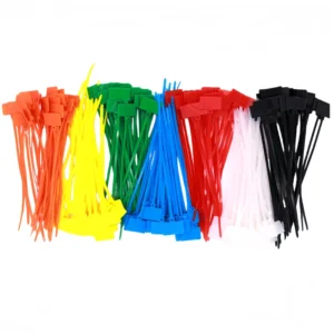 CHINEE 250PCS BAG 4*150mm Nylon Cable Ties Self Locking PA66 Cable with Label Zip Ties Marking High Quality Colored