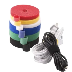CHINEE 25mm*15M Velcro Cable Ties Hook and Loop Fastener Strap for USB Cable