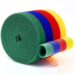 CHINEE 2CM Self-Adhesive Heat Resistant Cable Tie with Continuous Roll Back-to-Back Self-Gripping Hook Loop for Organization Durability
