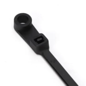 CHINEE 3.6*150mm Nylon PA66 Screw Mounted Zip Ties X18 Cable Ties with Mounting Holes Hole Diameter 4.4mm for Screw M4