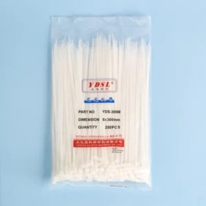 CHINEE 300mm Nylon 66 UV Cable Ties Self-Locking 8mm Strap for Wire Management with 300mm Length and 8mm Width