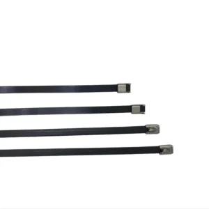 CHINEE 304 Stainless Steel Self Locking Cable Ties PVC Coated 9 12mm Width Options