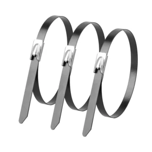 CHINEE 304 Stainless Steel Spray Coated Self-locking Cable Tie 4.6*100mm Black Industrial Grade -60~+550 Working Temperature ROHS
