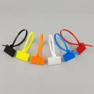CHINEE 4*200mm Nylon Cable Ties with Tag Labels Plastic Loop Markers Self locking Zip Ties Easy Mark for Wire Management Infrastructure