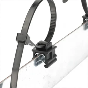 CHINEE 4.6*250mm Self Locking Nylon 66 Cable Zip Ties with Edge Clip Clamp EC19 for Plate Thicknesses of 3 6 mm