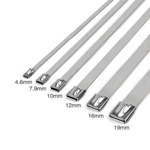 CHINEE 4.6*300mm Self Locking Stainless Steel Cable Tie ROHS+CE+REACH Certification Strong Tensile Strength for Electrical Industrial