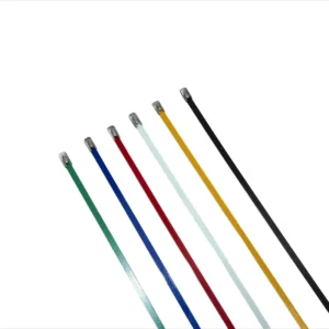 CHINEE 4.6x 300mm Self Locking Ball Lock Cable Ties Color Coated Stainless Steel with Zipper for Easy Fastening
