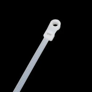 CHINEE 4.8*150mm Nylon 66 Self Locking Cable Ties Screw Mounted Zip Ties Mounting Holes for M5 Screws X12 Cable Ties 5.2mm Hole