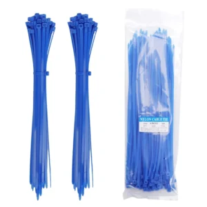 CHINEE 4.8*200mm Blue Self-Locking Nylon 66 UV-Resistant Zip Ties Industrial Use for Outdoor Cable