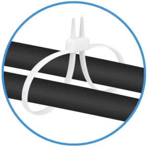 CHINEE 4.8 X 300 MM Black White Color Nylon Double Head Loop Cable Ties