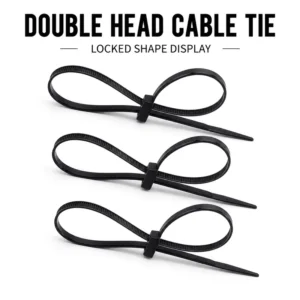 CHINEE 4.8x300mm Double Head Cable Ties 12″ Dual Locking Zip Ties PA66 High-Capacity Fasteners CE RoHS