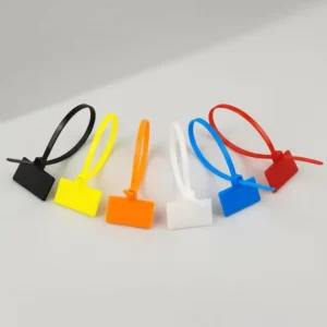 CHINEE 4x200mm Nylon Cable Ties Tag Labels Plastic Loop Ties Markers Self locking Zip Ties Easy Mark for Electrical Industrial Use